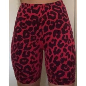 Red Cheetah Bike Shorts